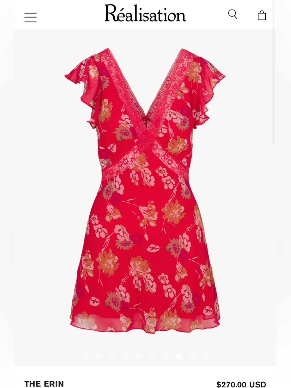 NWT realisation par Erin silk Dress in Scarlett / size XS